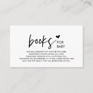 Books for the baby, Modern Minimalism Black font Enclosure Card
