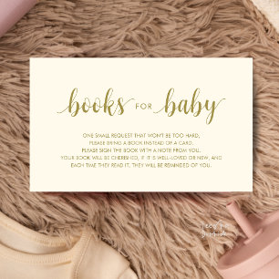 Books for the baby, Modern Minimalist Gold Cream Enclosure Card