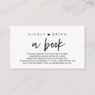 Books for the baby, Modern Please bring a book Enc Enclosure Card