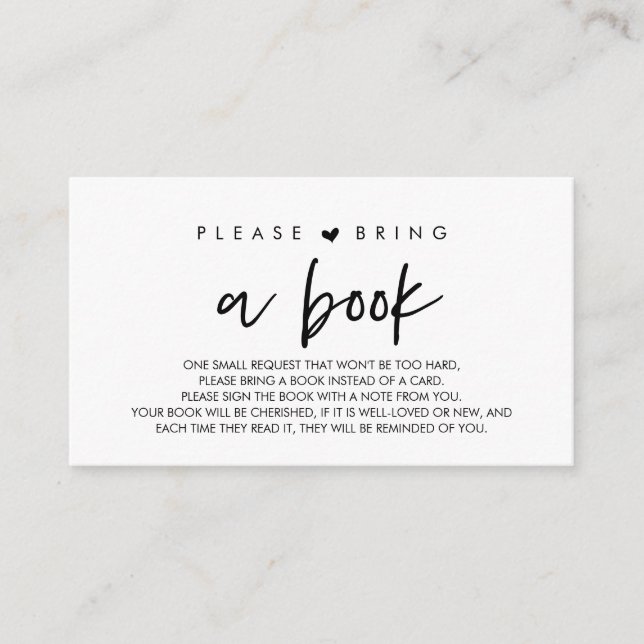 Books for the baby, Modern Please bring a book Enclosure Card (Front)