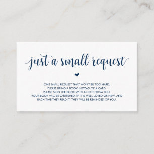 Books for the baby, Modern Rustic Navy Blue Script Enclosure Card
