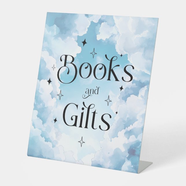 Books Gifts Heaven Sent Baby Shower Pedestal Sign (Front)