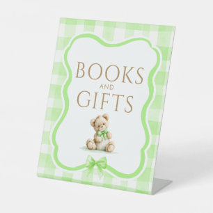 Books & Gifts Teddy Bear Baby Shower Table Sign
