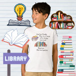 Books = Happiness, Love to Read T-Shirt<br><div class="desc">It's a simple math problem. Person A has 5 books. They buy 17 more books. What do they have now? Happiness. Person A has happiness. Any book lover, any reading enthusiast who loves to read (!) knows this, deep in her/his/their bones. This t-shirt is illustrated with a colourful stack of...</div>
