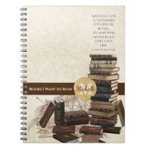 Books I Want to Read Vintage Notebook