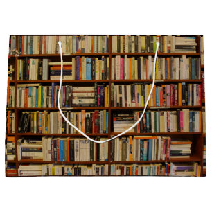 Books in a library pattern Wrapping Paper Large Gift Bag