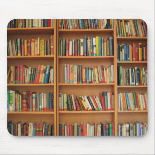 Books in the bookshelf mouse pad