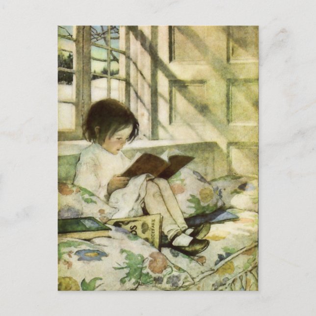 Books in Winter by Jessie Willcox Smith Postcard (Front)