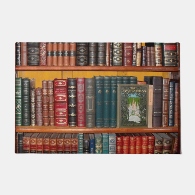books library bookshelf bookshop doormat (Front)