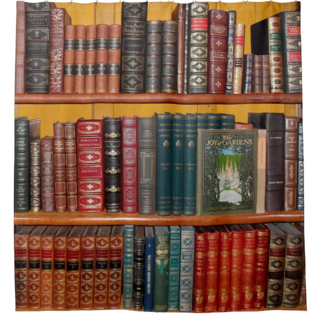 books library bookshelf bookshop shower curtain (Front)