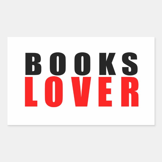 Books lover rectangular sticker (Front)