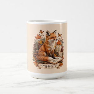Books Make Life Better – Vintage Fox Reading  Coffee Mug