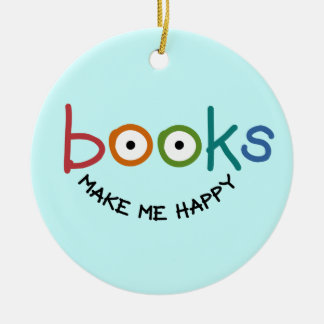 Books Make Me Happy Ceramic Tree Decoration