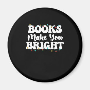 Books Make You Bright Reading Christmas Magnet