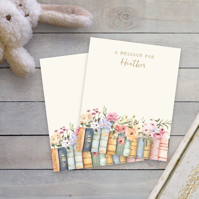 Books Message Card (Watercolor Wildflower Books Message Card by Painted Paperie
)