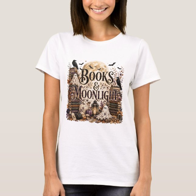 Books & Moonlight Cosy Autumn Reading Shirt (Front)
