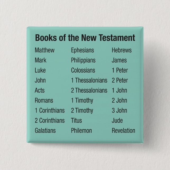 Books of New Testament 15 Cm Square Badge (Front)
