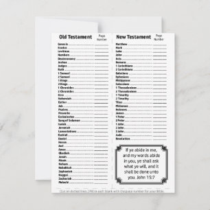 Books of the Bible Bookmarks Invitation