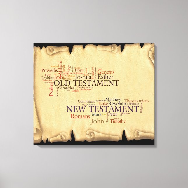 Books Of The Bible Stretched Canvas Print (Front)