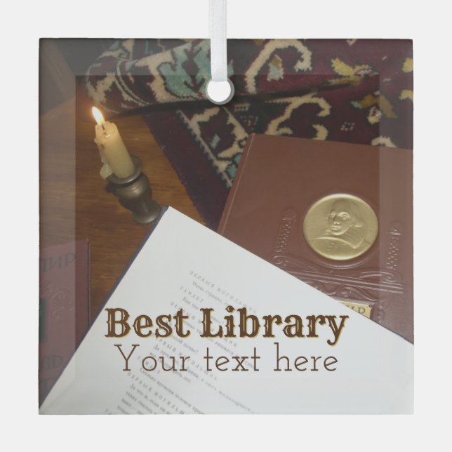 Books of the last century glass tree decoration (Front)