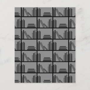 Books on Shelf. Grey and Black.