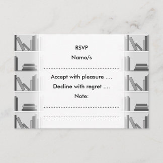 Books on Shelf. Monochrome. RSVP Card
