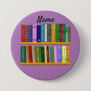 Books on Shelves Thunder_Cove  7.5 Cm Round Badge
