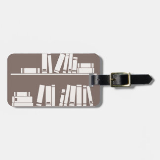 Books on the shelf for reading lover or wise guy luggage tag