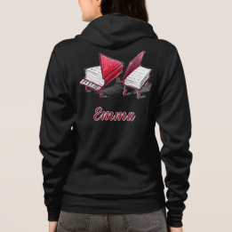 Books On Wheels Back And Front Chest Printed Hoodie