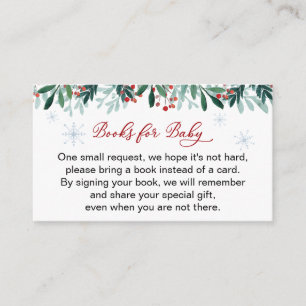 Books or Baby Christmas Baby Shower Enclosure Card