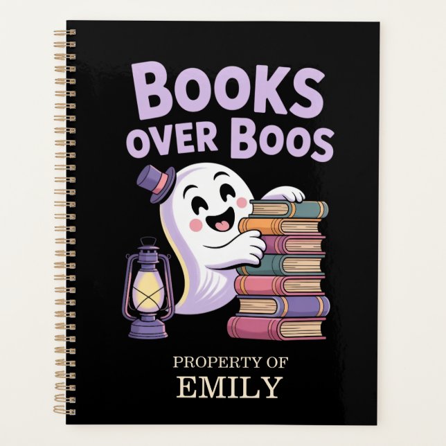 Books Over Boos Personalised with Name Reading Planner (Front)