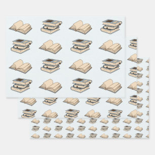 Books Pattern Wrapping Paper Sheet