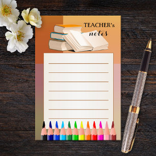 Books Pencils Colorful Teacher Post-it Notes