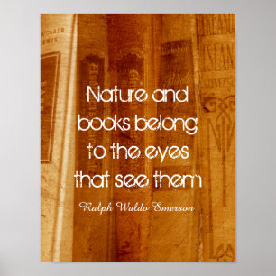 Books poster vintage style photo quote in sepia