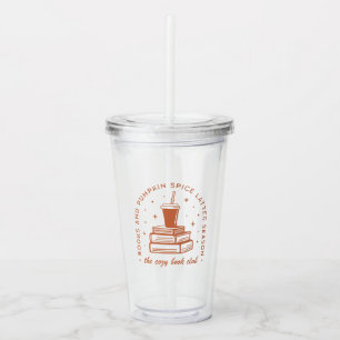 Books & Pumpkin Spice Season Acrylic Tumbler