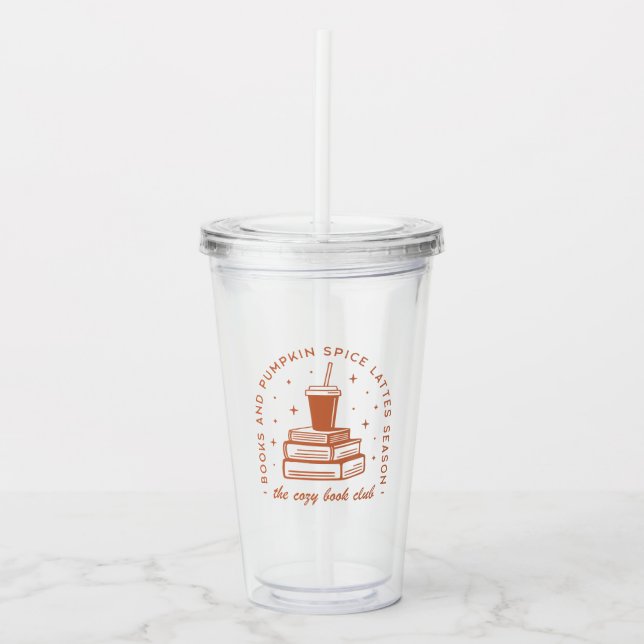 Books & Pumpkin Spice Season Acrylic Tumbler (Front)