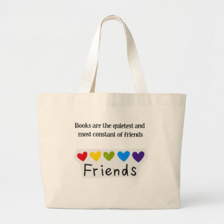 Books Quietest Constant Friends Rainbow Hearts Typ Large Tote Bag