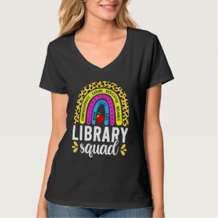 Books Rainbow  For Librarian Women Library Squad T-Shirt