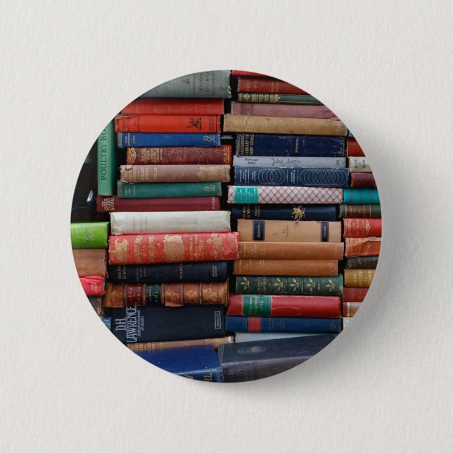 Books Read Love Old Books 6 Cm Round Badge (Front)