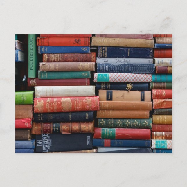 Books Read Love Old Books Postcard (Front)