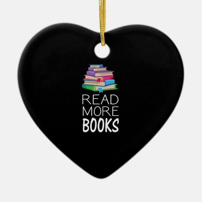 Books - Read More Books Ceramic Tree Decoration (Front)