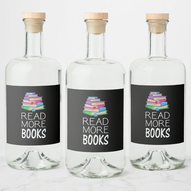Books - Read More Books Liquor Bottle Label (Bottles)