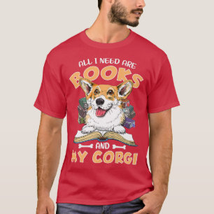 books readers clothing, animals, dogs corgi lover T-Shirt