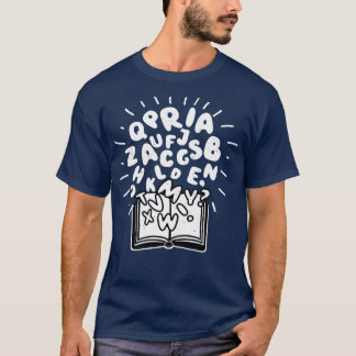 Books Reading Book Lover Alphabet T-Shirt