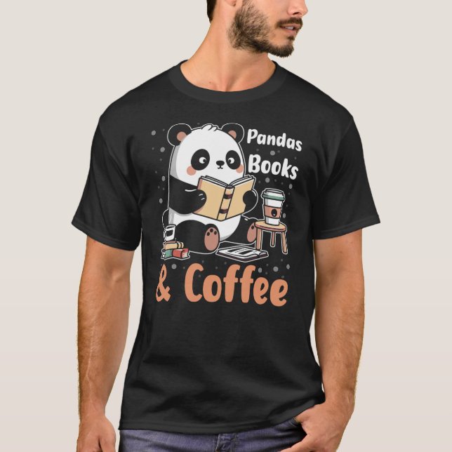 Books Reading Reader Panda - Funny Panda Books and T-Shirt (Front)