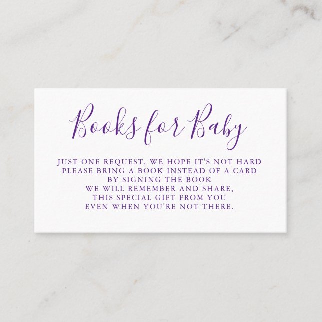 Books Request | Baby Shower Invitation Insert (Front)
