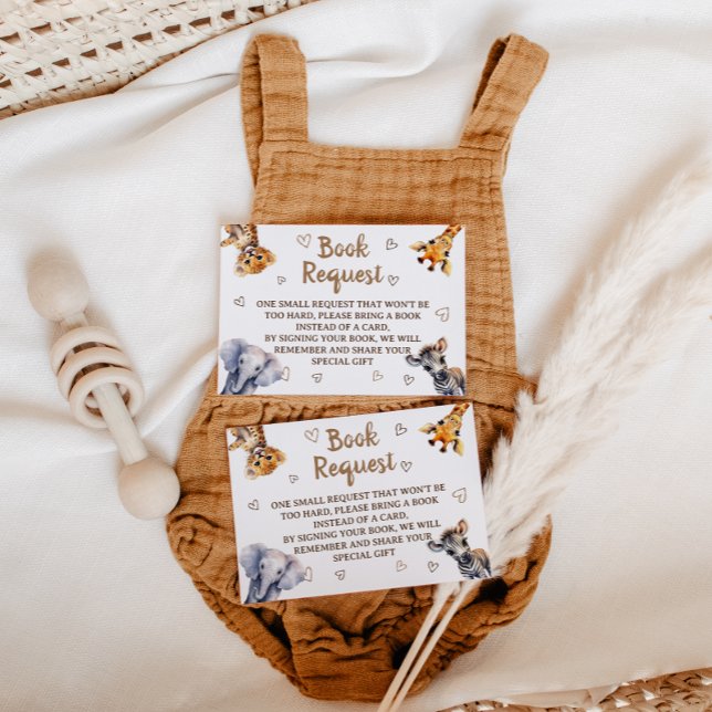 Books Request Modern Animal Baby Shower  Enclosure Card (Creator Uploaded)