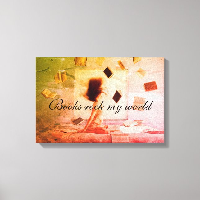 Books rock my world canvas print (Front)