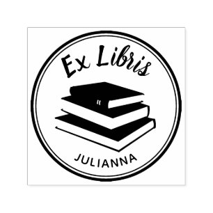 Books Round Personalised Ex Libris Bookplate Self-inking Stamp