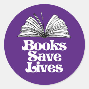 Books Save Lives Classic Round Sticker